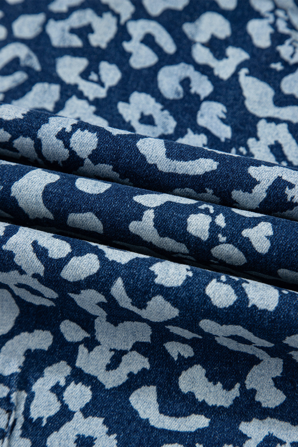 Khaki Leopard Printed Drawstring Waist Pocketed Wide Leg Jeans