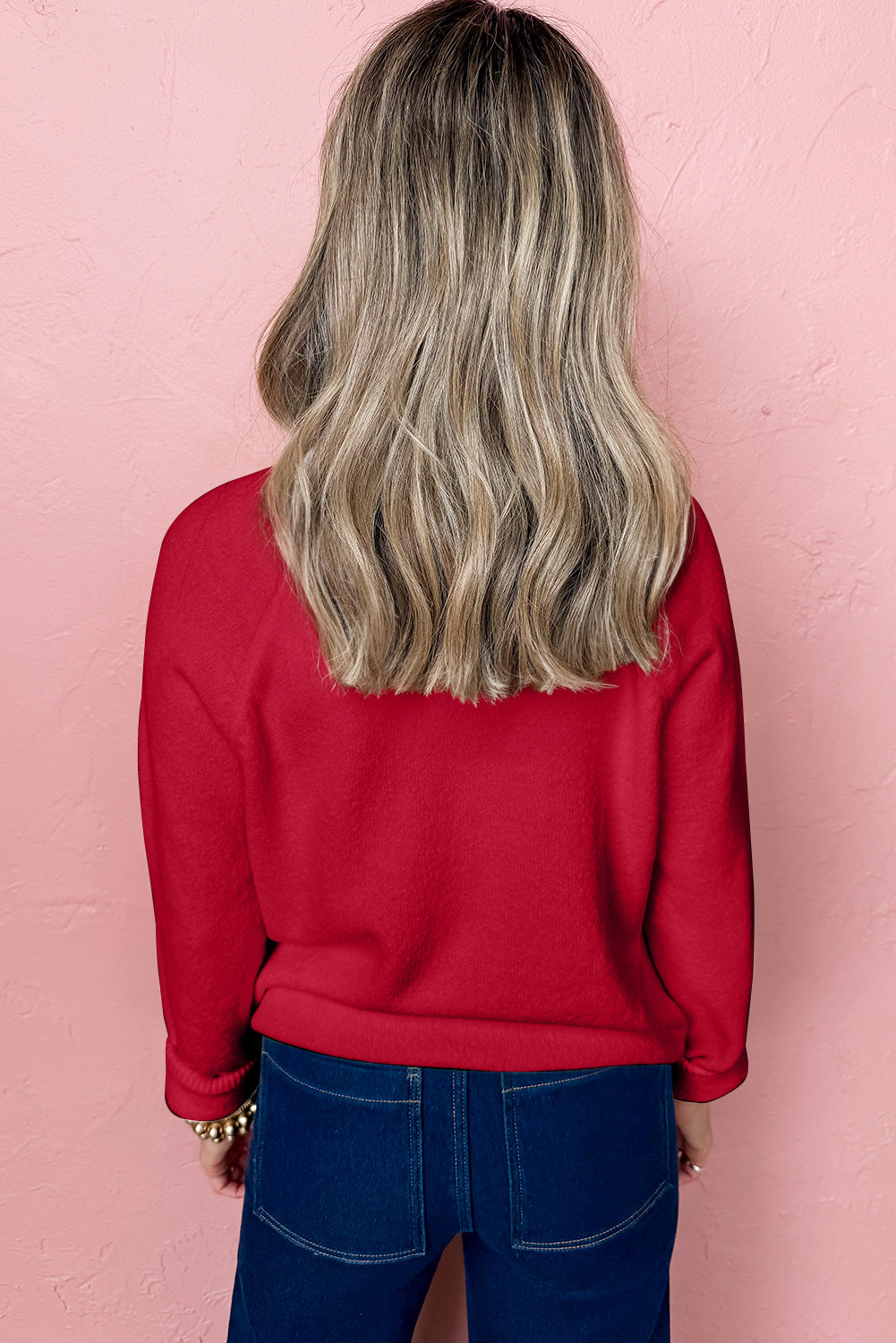 MERRY Letter Pattern Christmas Raglan Sleeve Sweater