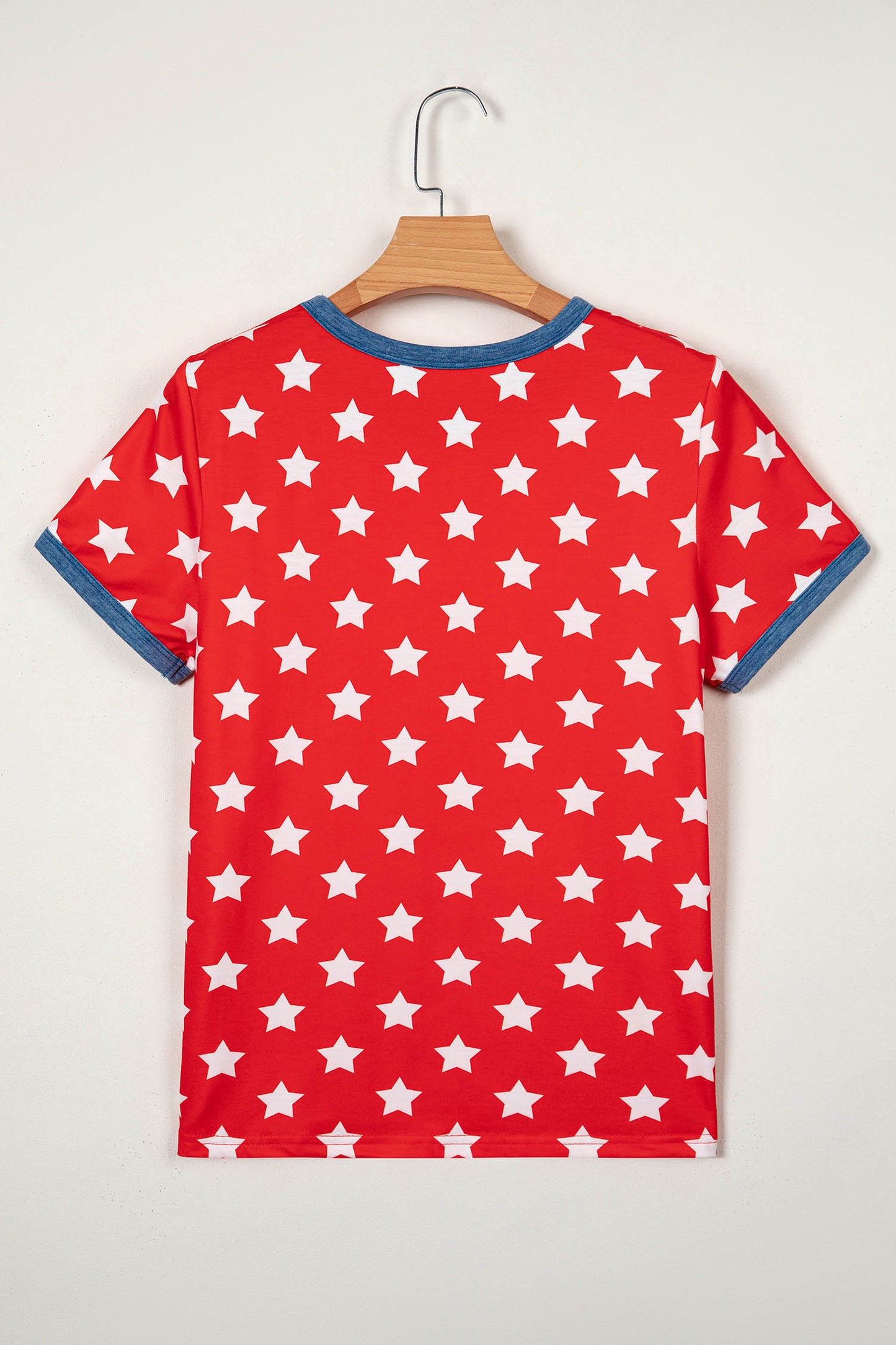 Stars Polyester Tee Casual Shift Short Sleeve