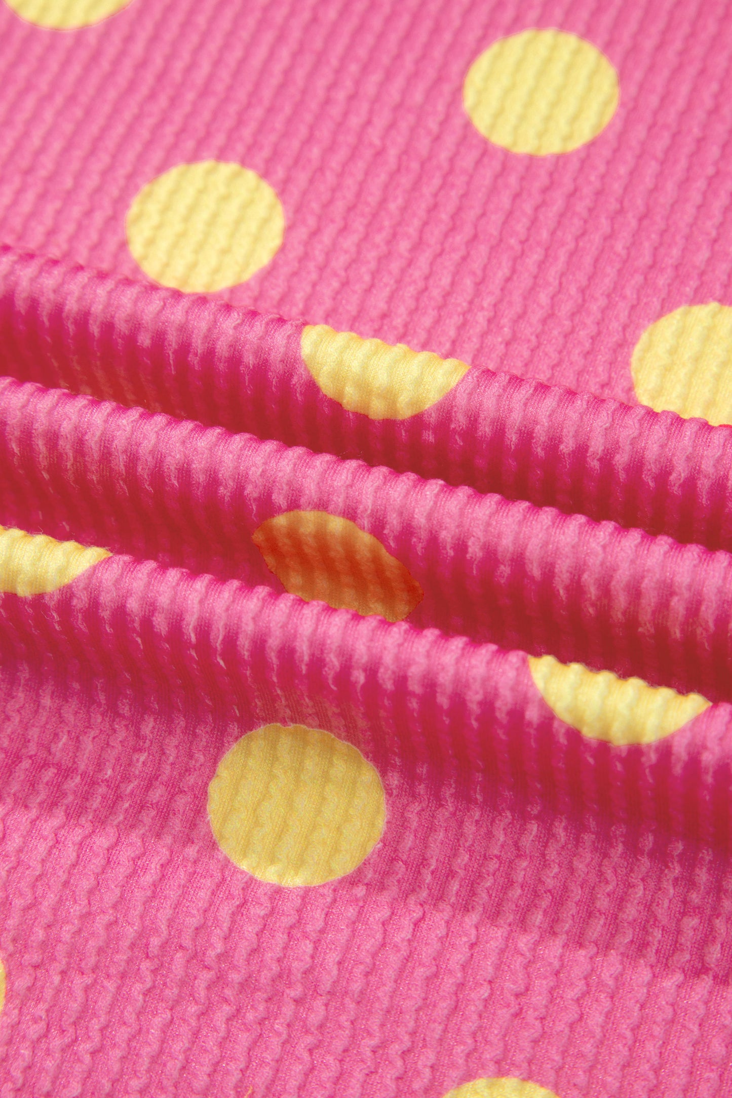 Polka Dot Waffle Knit Plus Size Pocket Top