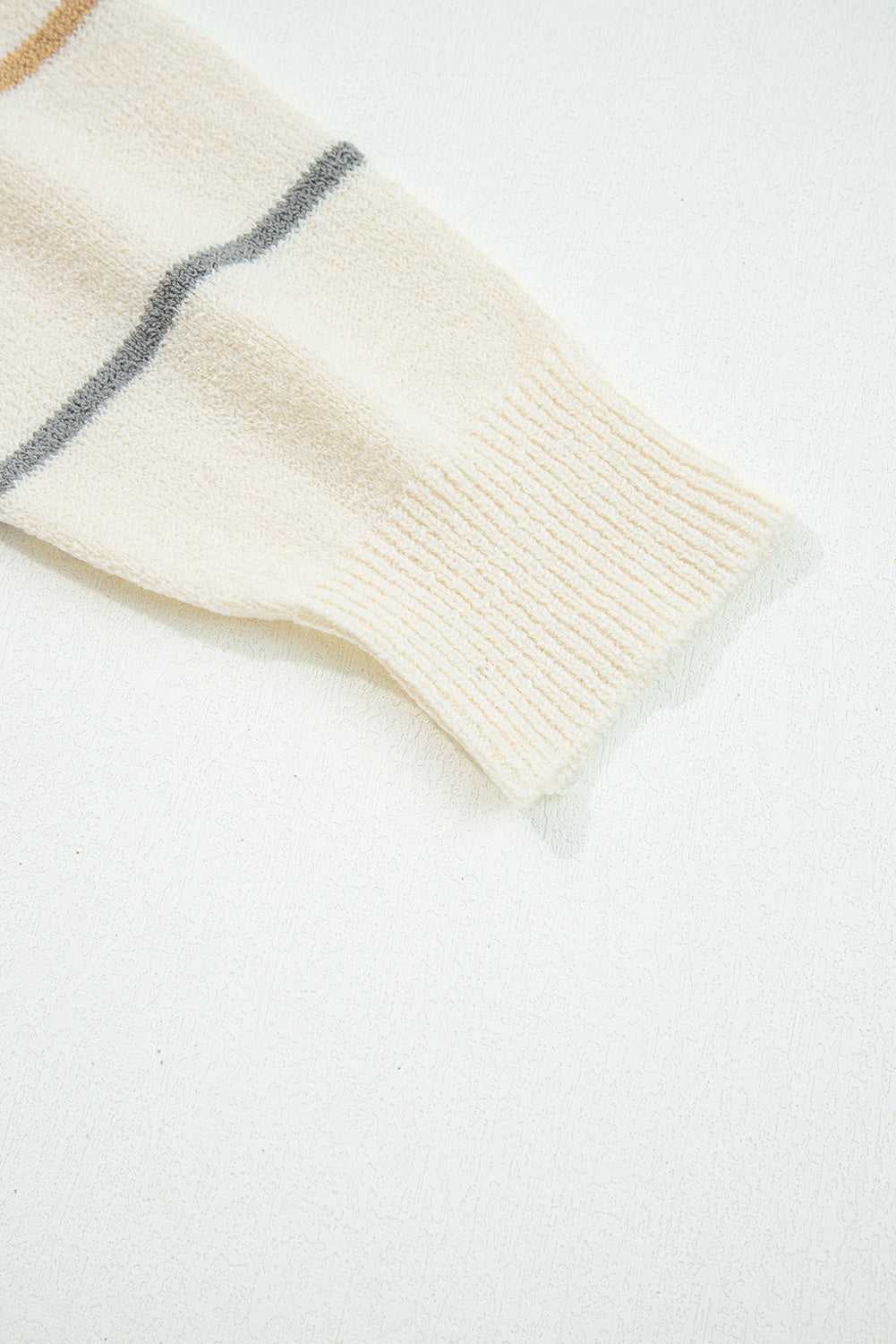 Multicolour Ribbed Edge Drop Shoulder Sweater