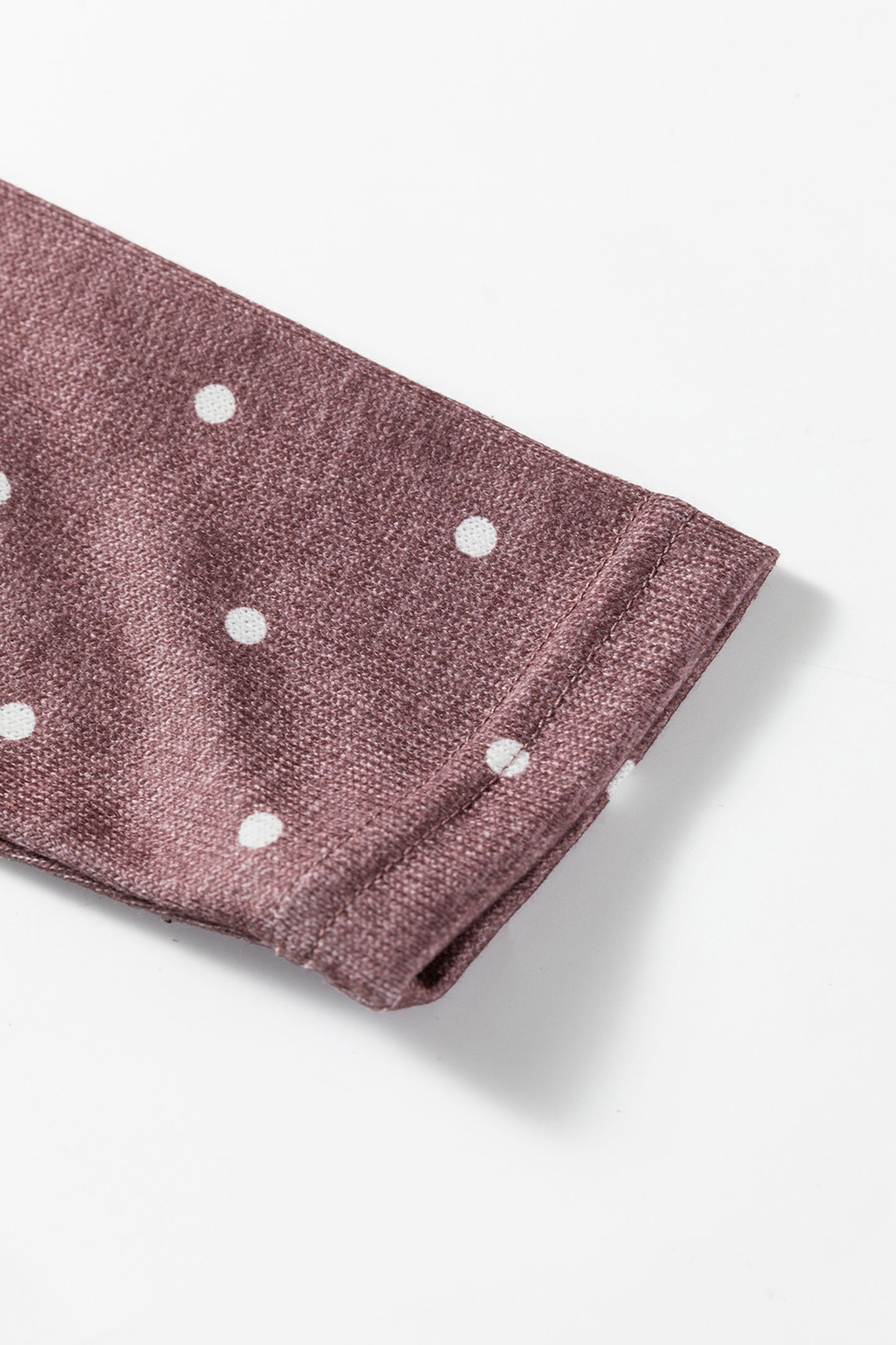 Purple Polka Dot Boat Neck Knit Long Sleeve T Shirt