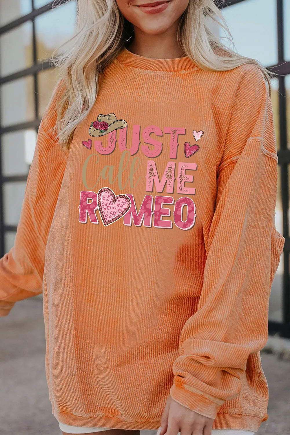 Valentine’s Day Just Call Me Romeo Graphic Sweatshirt