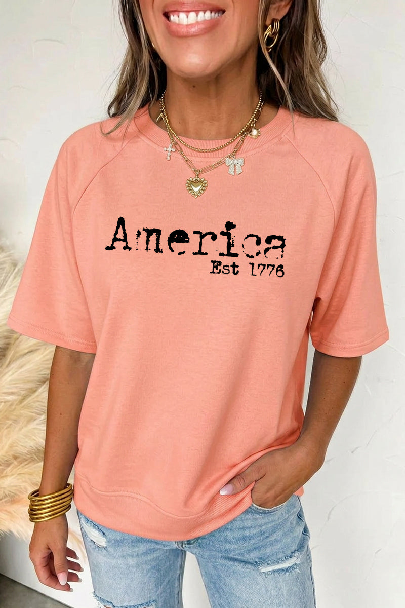 Independence Day America Est 1776 Graphic Tee Top