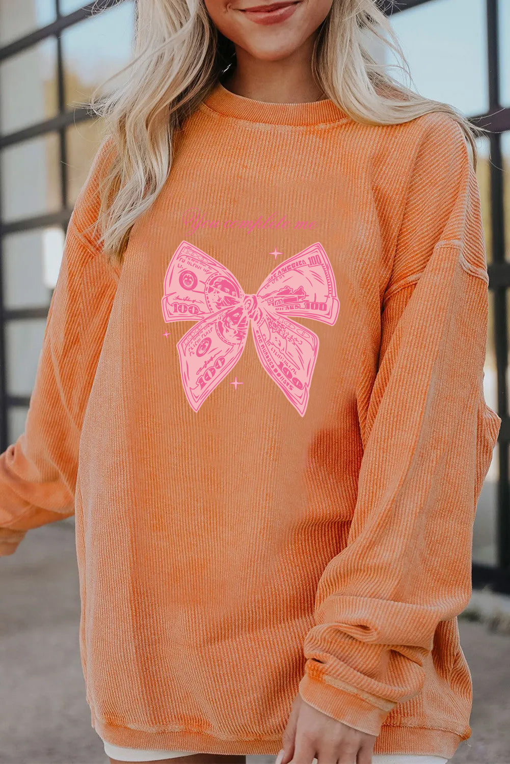 Valentine’s Day Pink Bow Graphic Sweatshirt