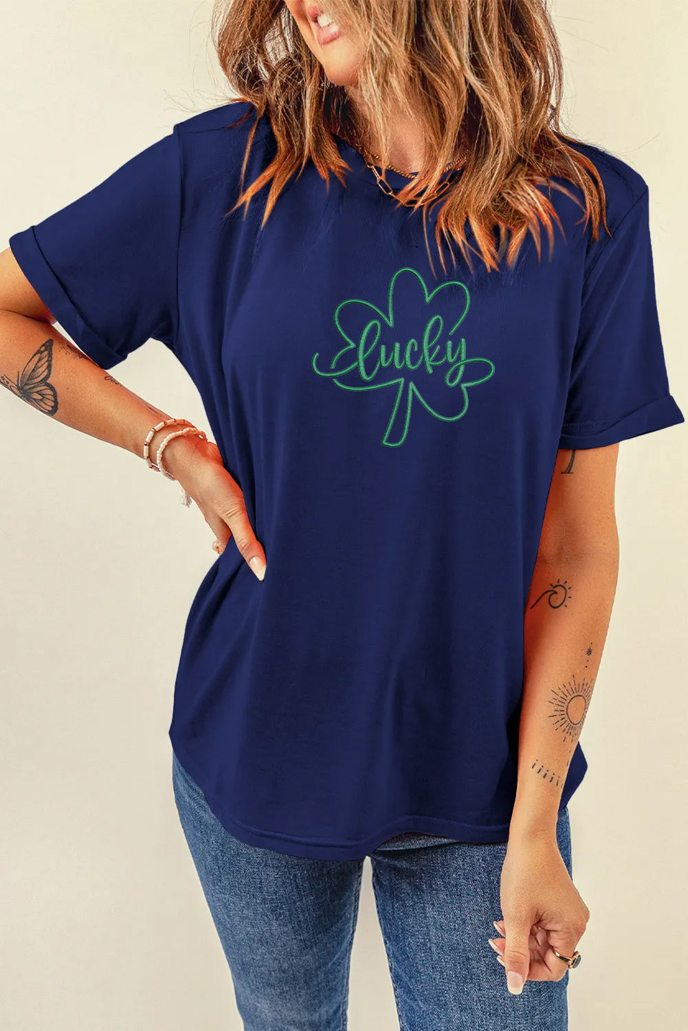 St Patricks Day Lucky Shamrock Graphic T-Shirt