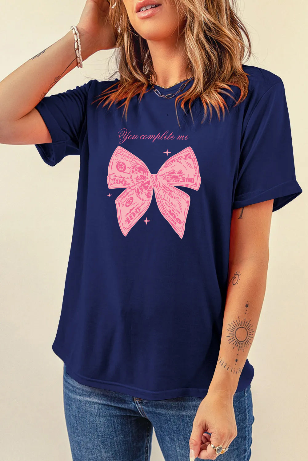 Valentine’s Day You Complete Me Bow Graphic Tee