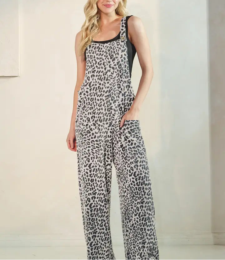 SLEEVELESS ANIMAL URBAN RIBBED JUMPSUITS