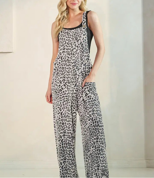 SLEEVELESS ANIMAL URBAN RIBBED JUMPSUITS