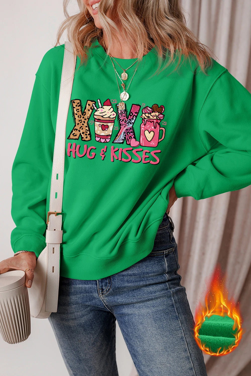 Valentine’s Day XOXO Hug and Kisses Graphic Sweatshirt