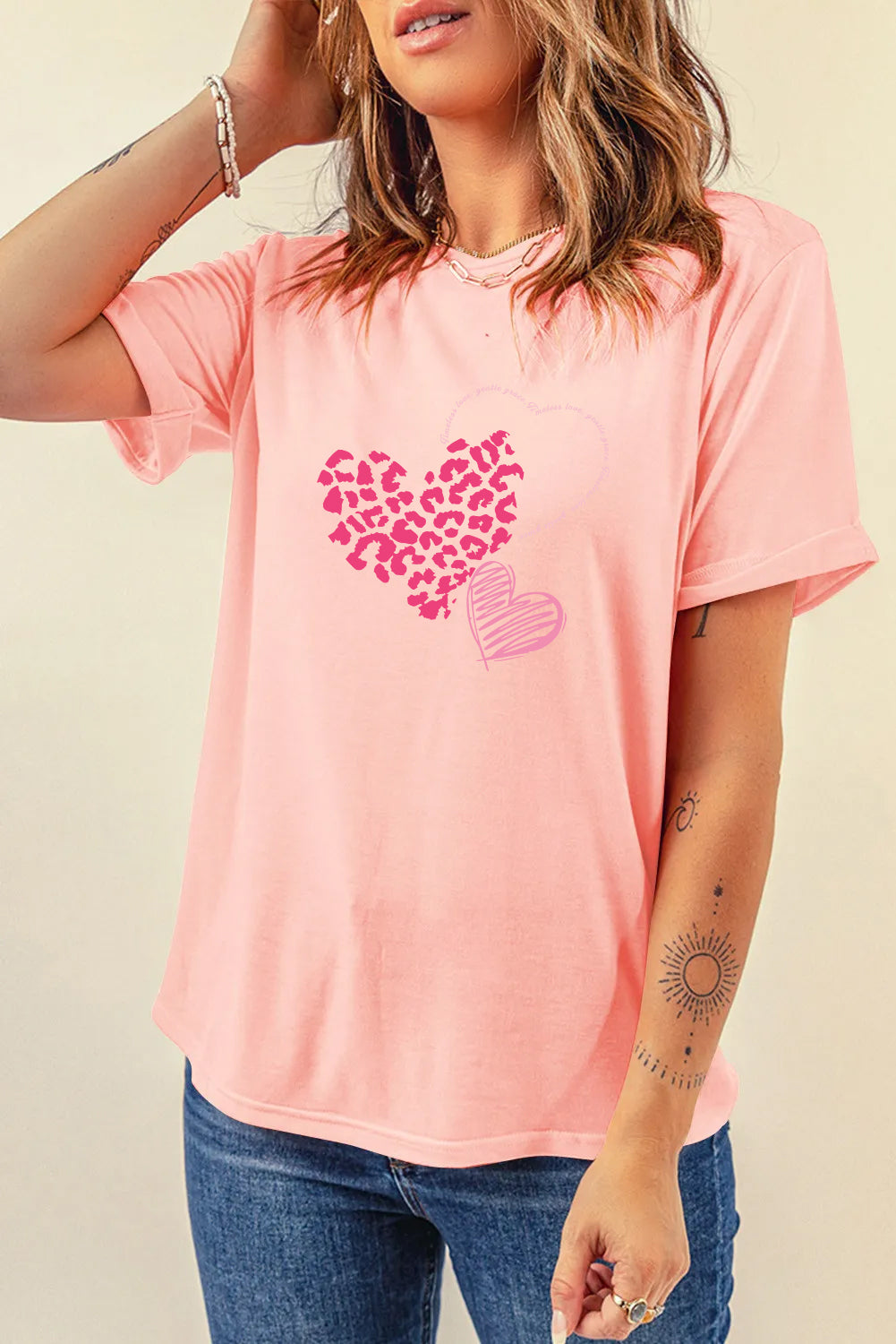 Valentine’s Day Leopard Heart Graphic Tee