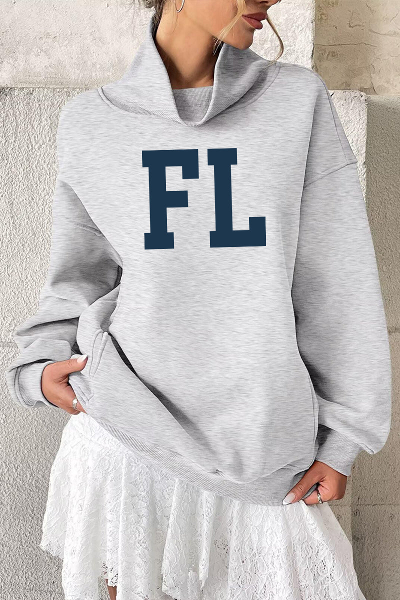 Game Day Sweatshirt Oversized Collegiate State Letter Pullover