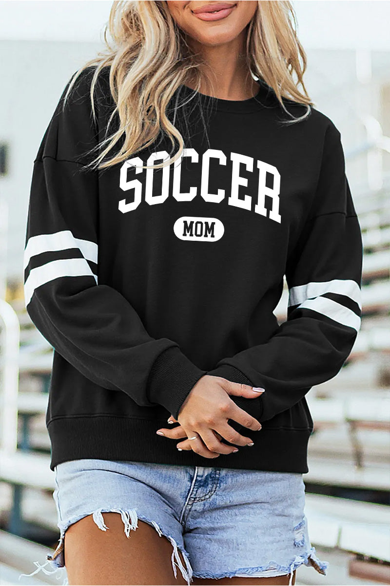 Soccer Mom Sweatshirt Women Game Day Pullover Green Varsity