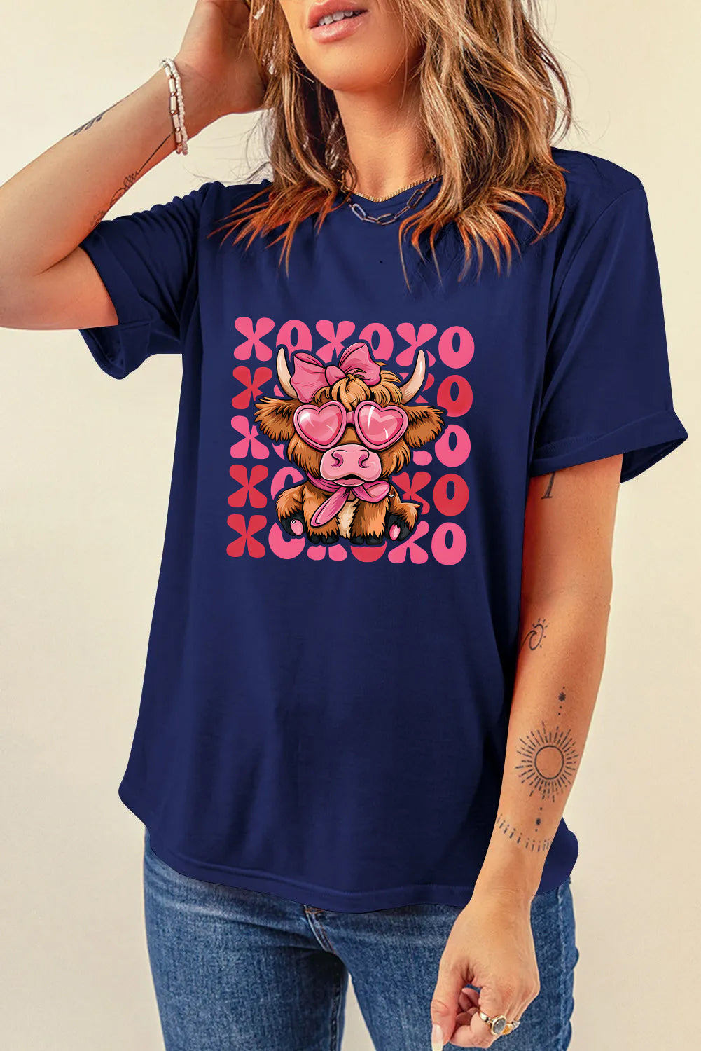 Valentine’s Day XOXO Cow Graphic Tee
