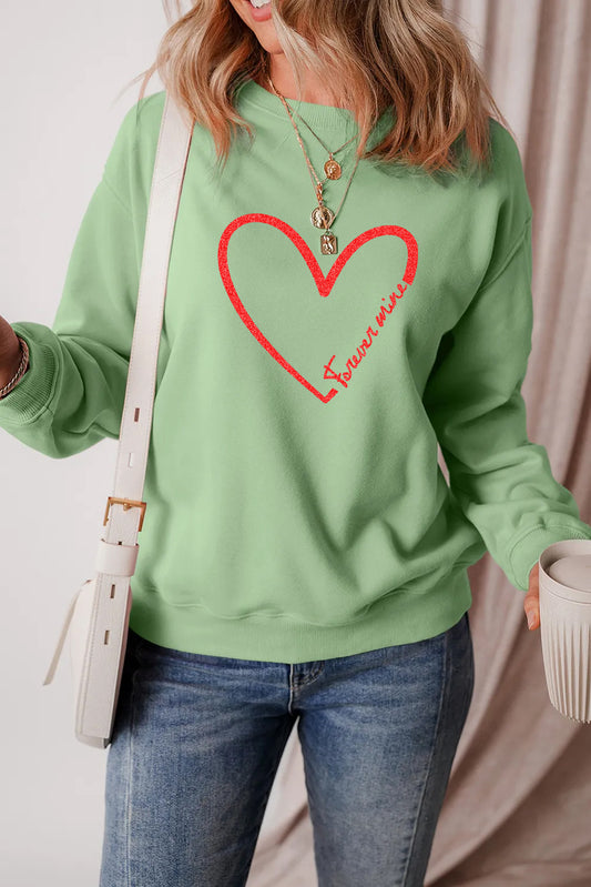 Valentine’s Day Forever Mine Heart Graphic Sweatshirt