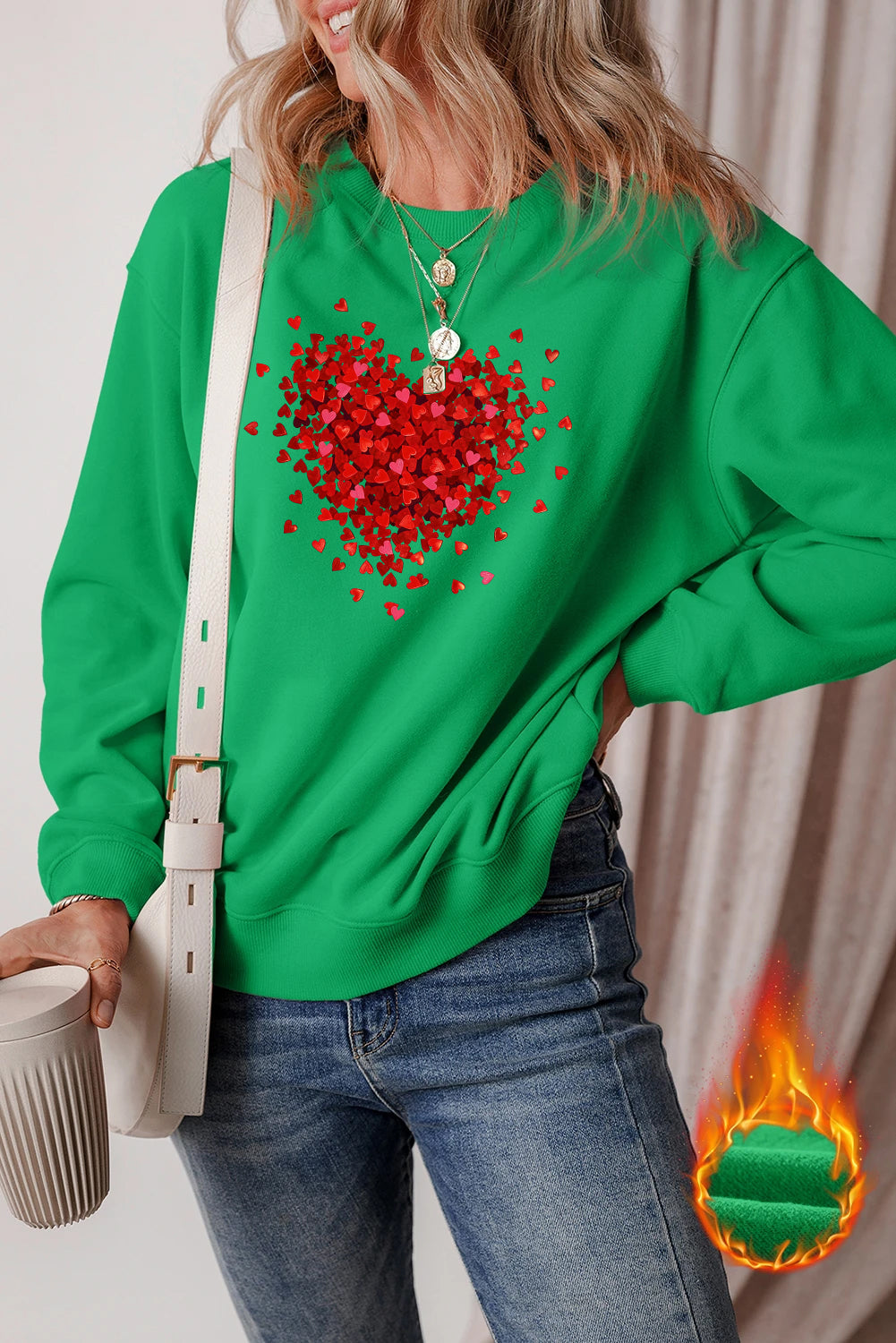 Valentine’s Day Heart Confetti Love Graphic Sweatshirt