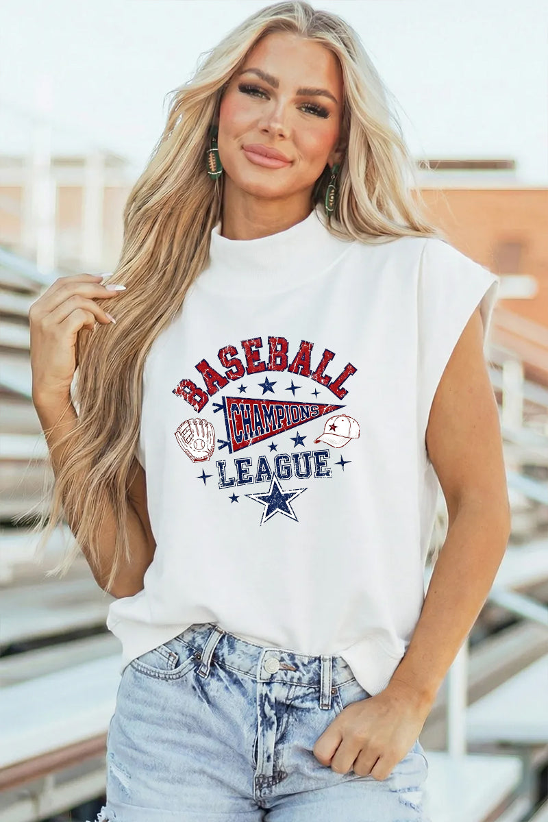 Baseball Graphic Polyester Tee Casual Game Day Trendy