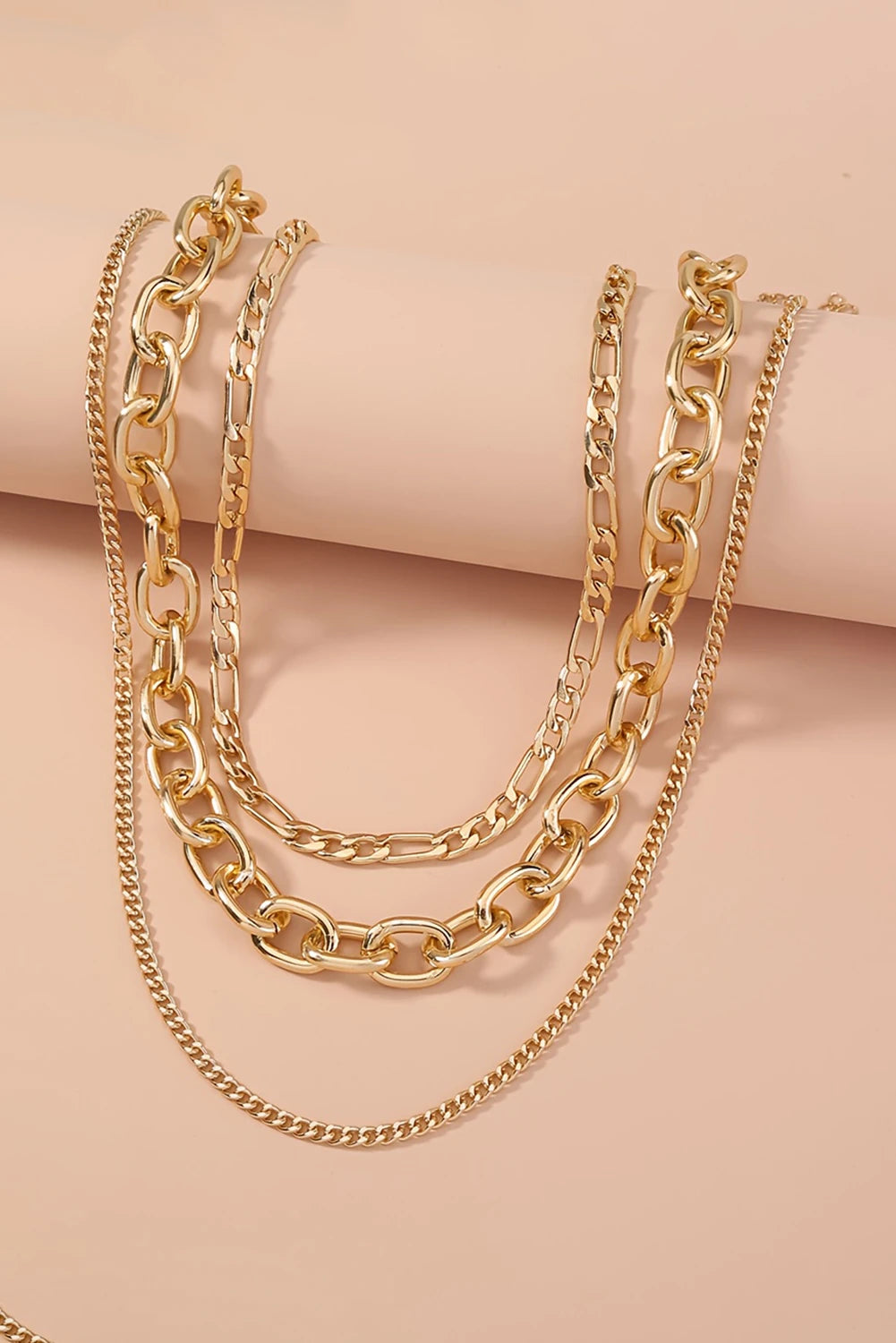 Gold Plated Chain 3pcs Necklace Set