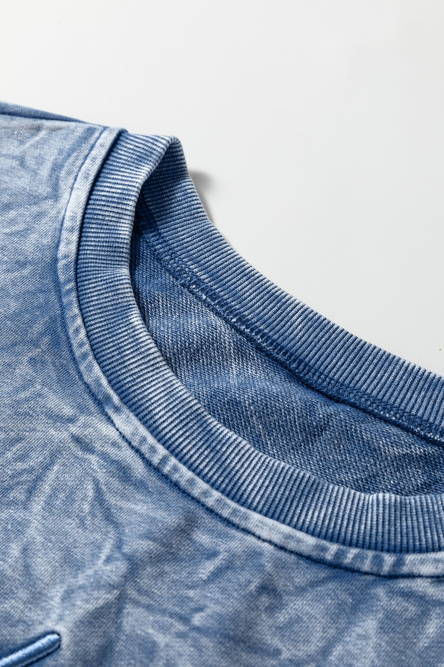 Saved by grace Letter Embroidery Mineral Wash Loose Sweatshirt