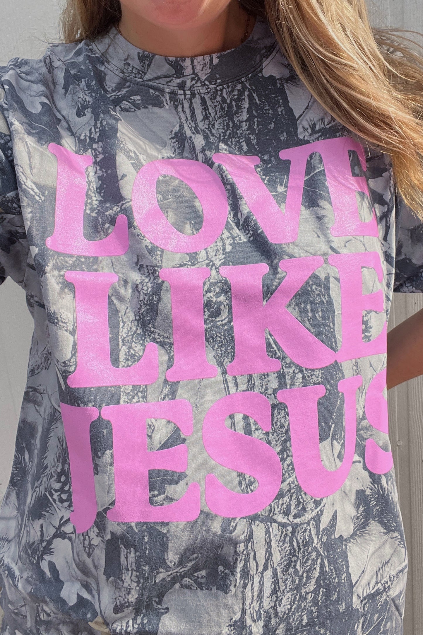 Camouflage Plus Size Tee Oversized Graphic Print