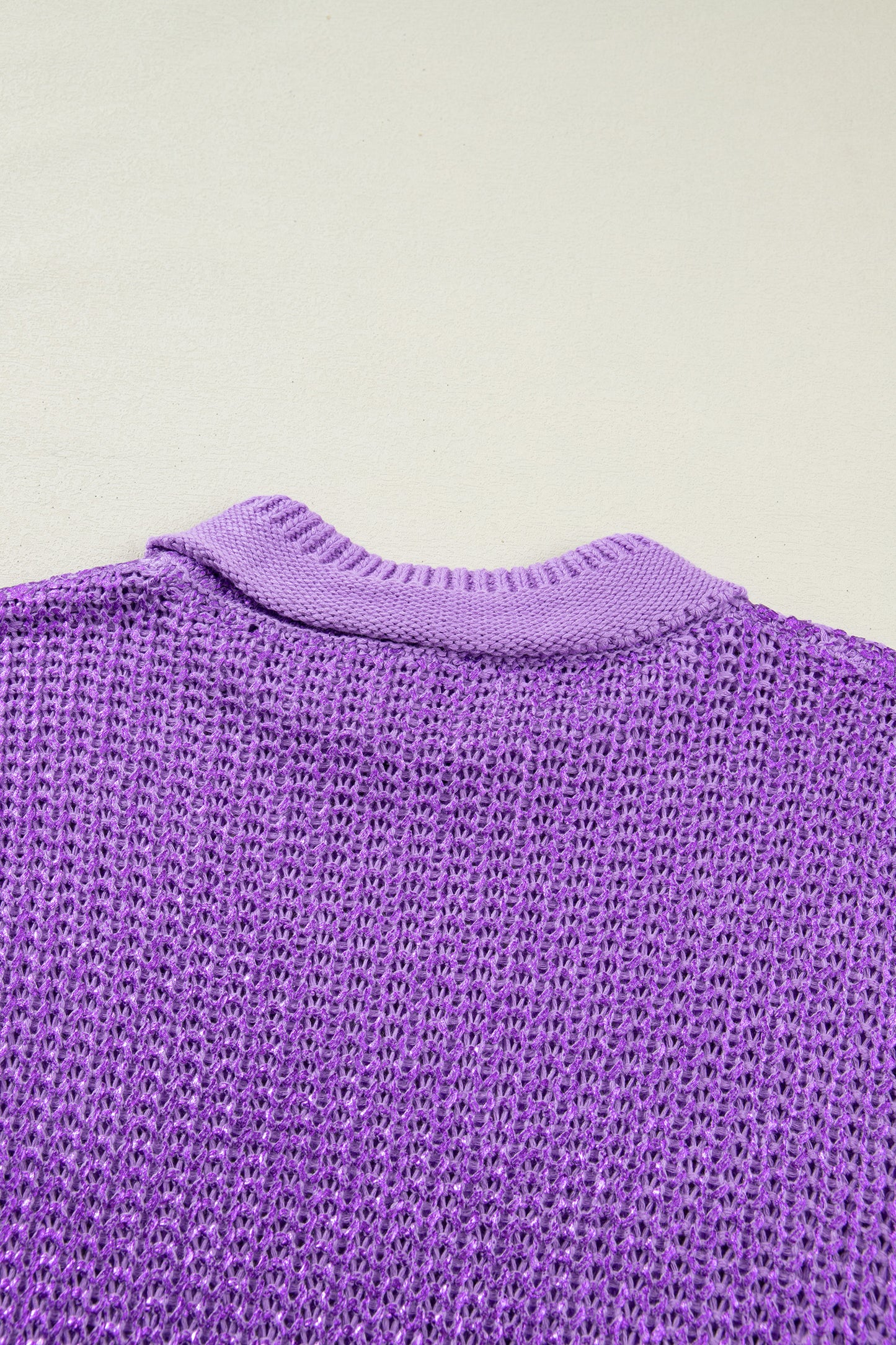 Bright Green Solid Color Knit High Neck Short Sleeve Sweater