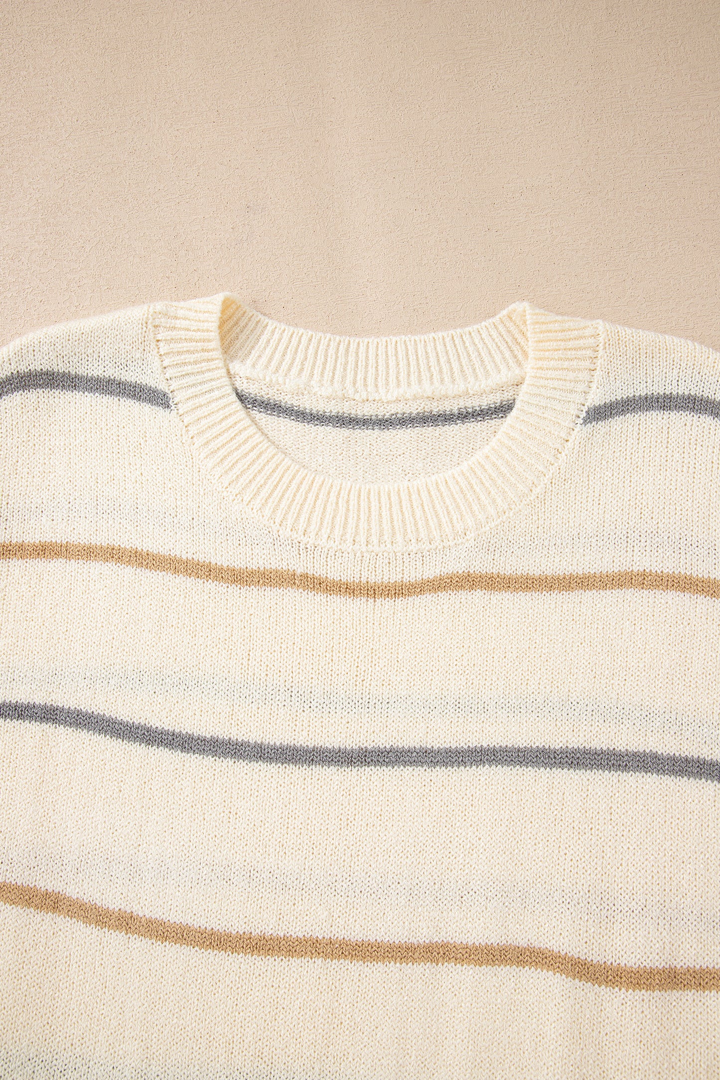 Multicolour Striped Print Drop Shoulder Shift Sweater Mini Dress