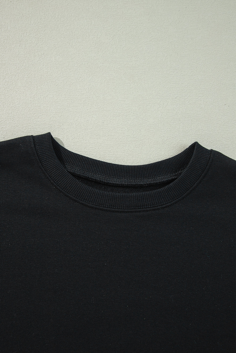 Solid Crew Neck Drop Shoulder Plus Size Sweatshirt