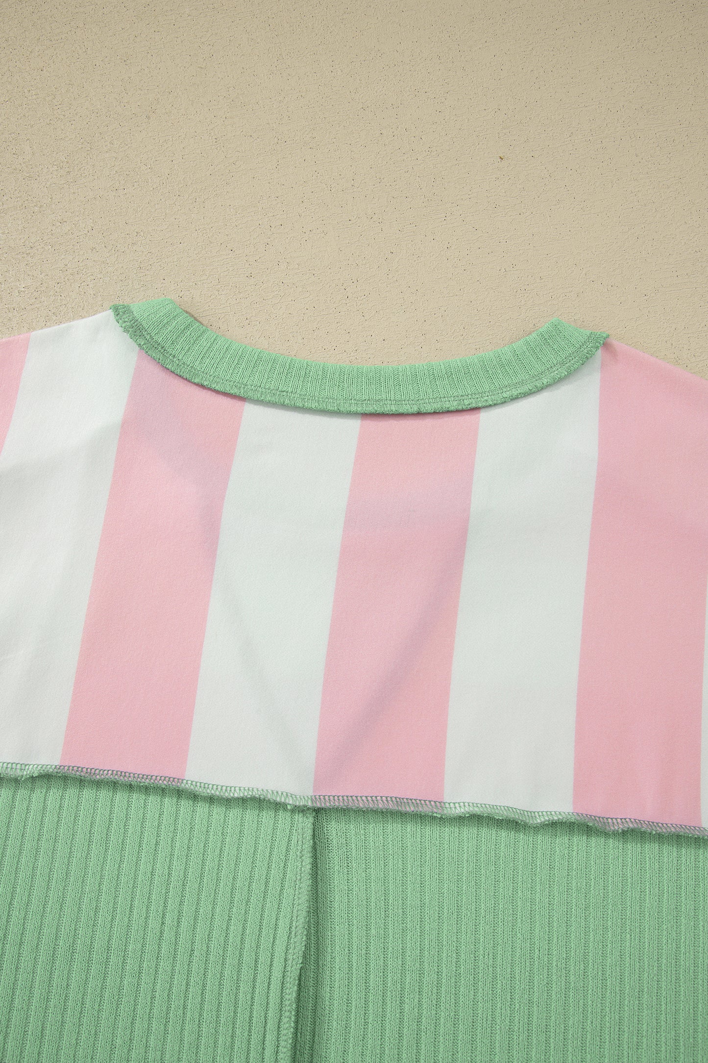 Striped Knit Top Oversized Color Block Boutique Tee