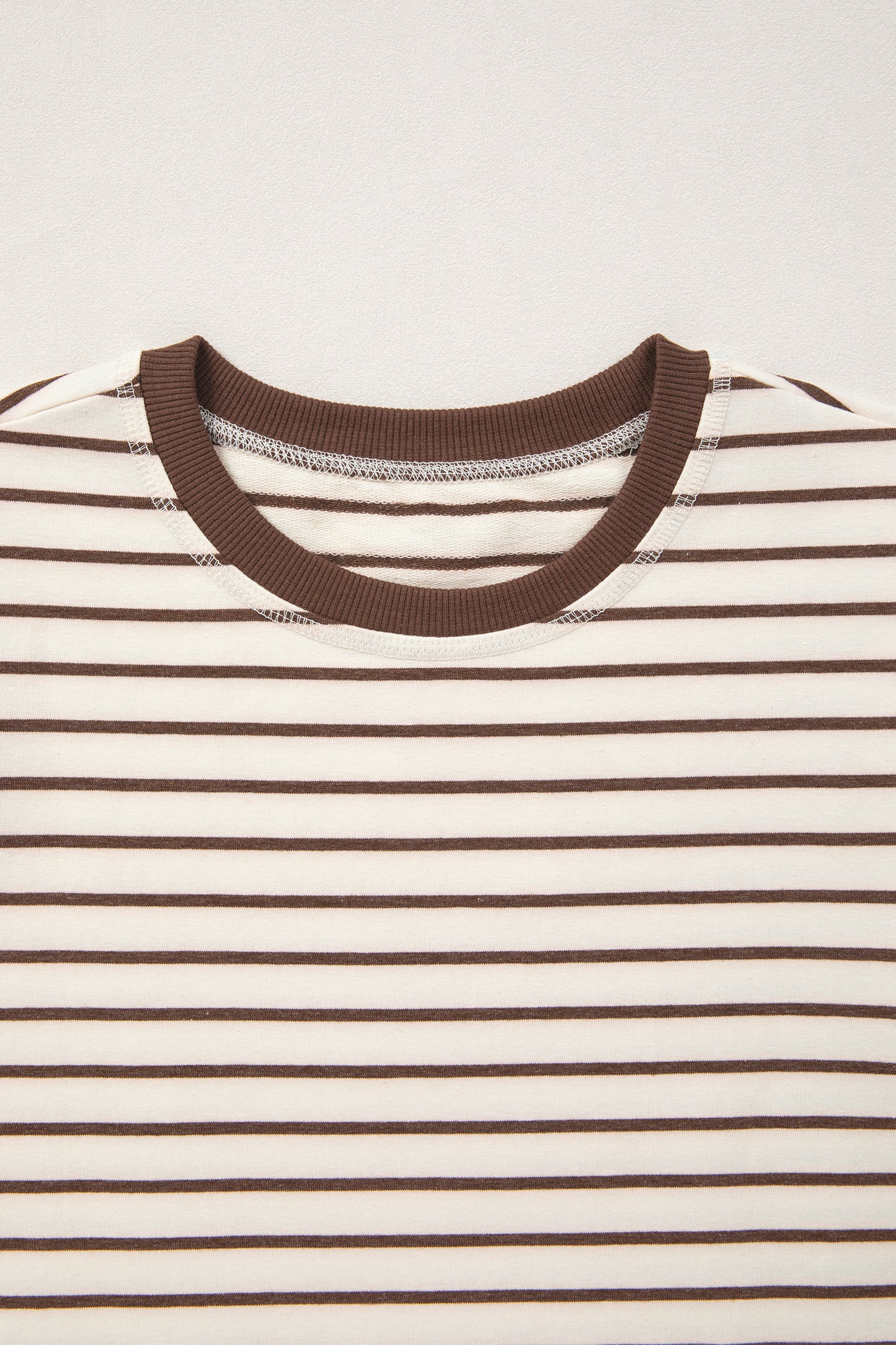 Red Stripe Ribbed Round Neck Trim Loose Tank Top