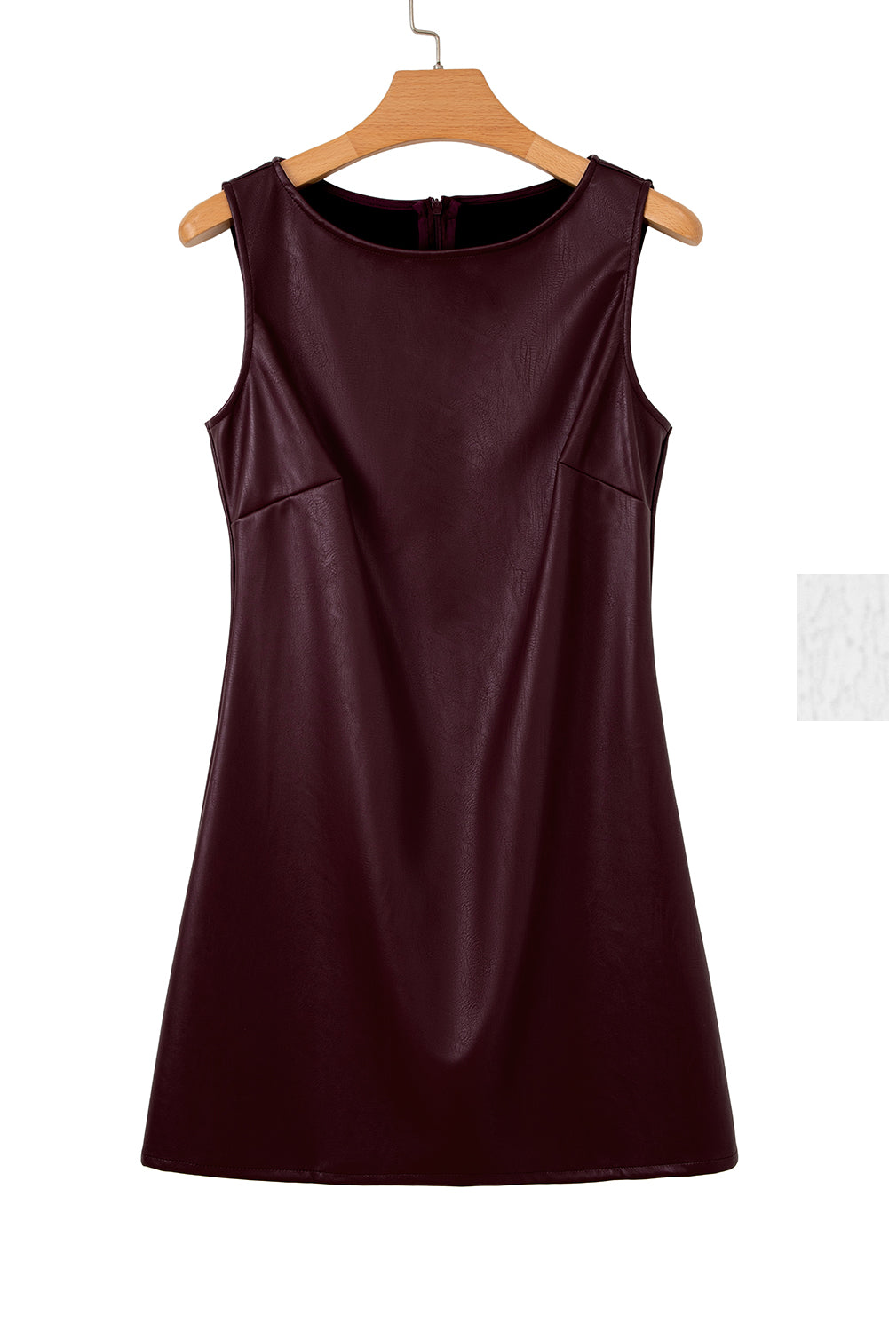 Black Vegan Leather Sleeveless Mini Dress