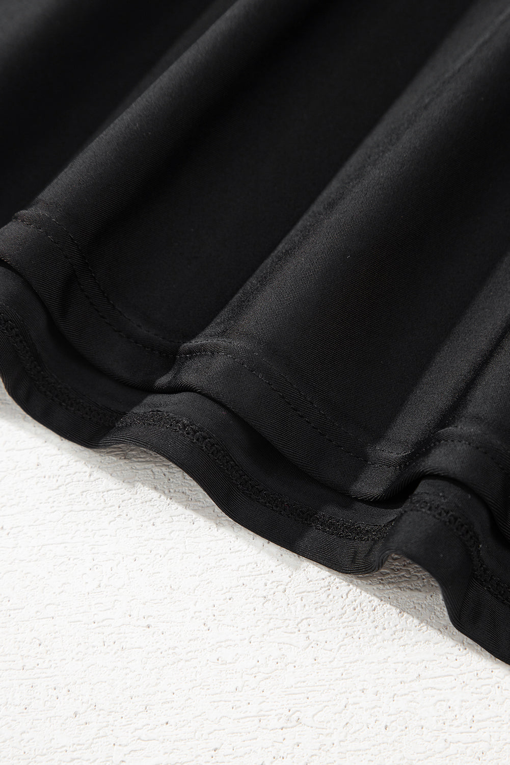 Black U Neck Adjustable Straps Knotted Skirt Patchwork One Piece Swimsuit