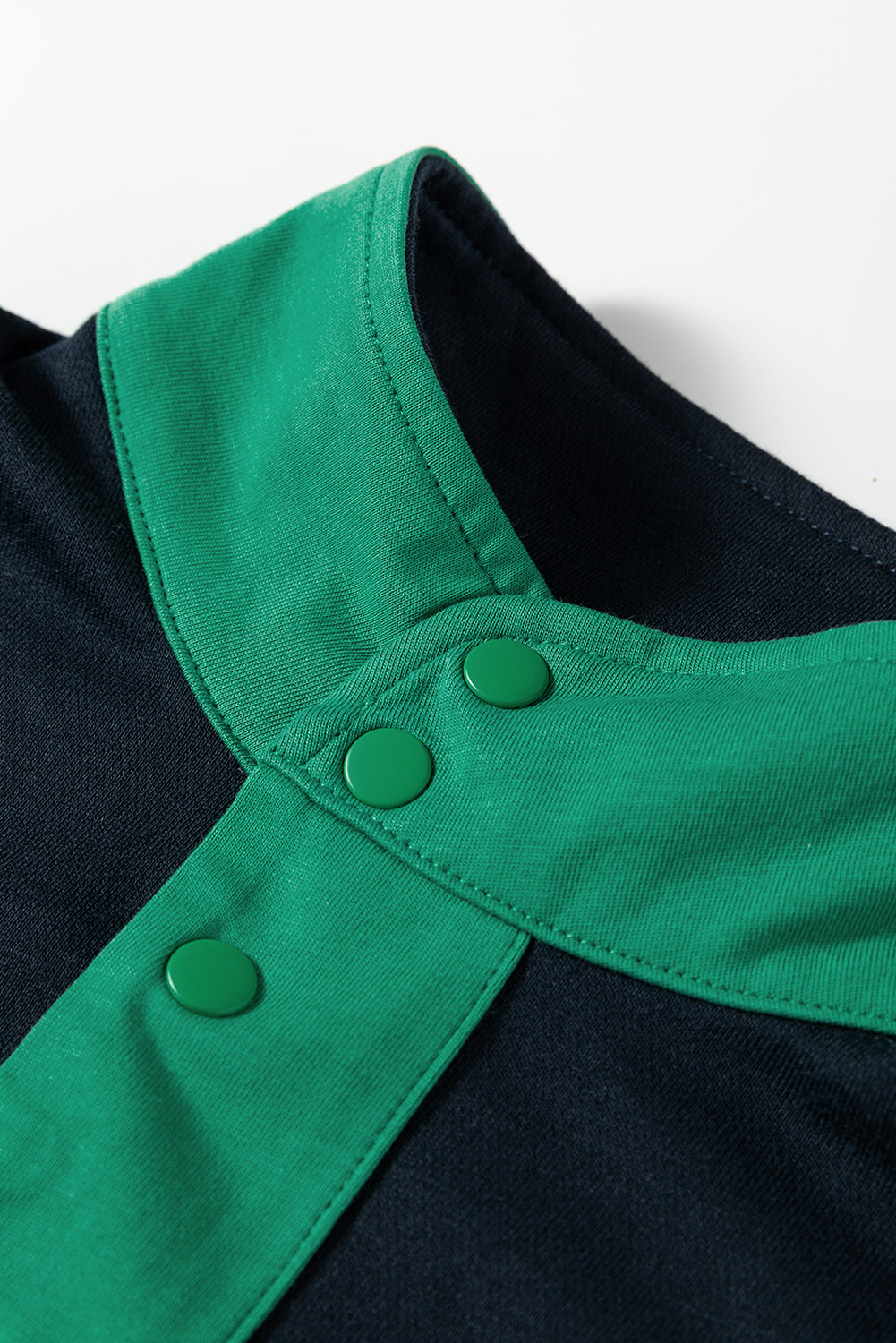 Yellow Color Block Patchwork Half Button Pullover and Shorts 2pcs Outfit