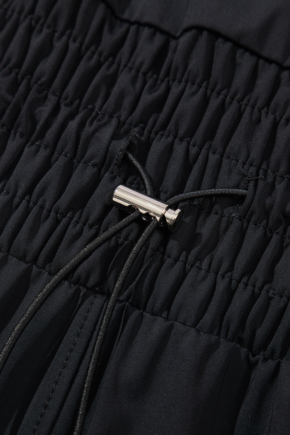 Myosotis Plain Sleeveless Loop Drawstring Cinched Waist Romper