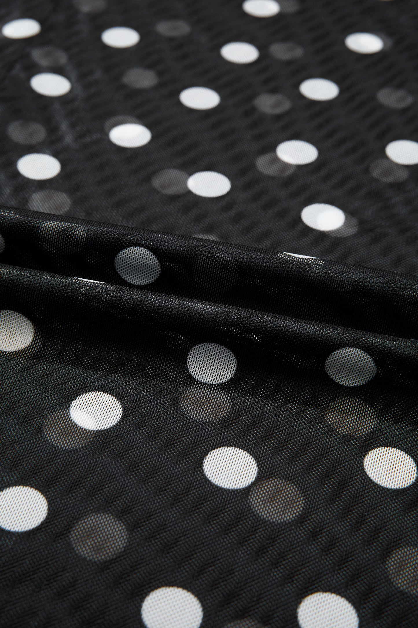 Polka Dot Mesh Top Western Fitted Sheer Tee