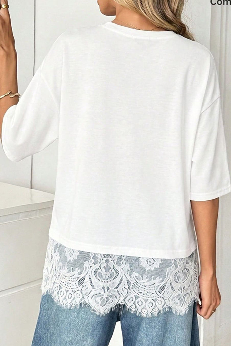 Mexico World Cup 2026 Graphic Lace Hem Oversized T Shirt