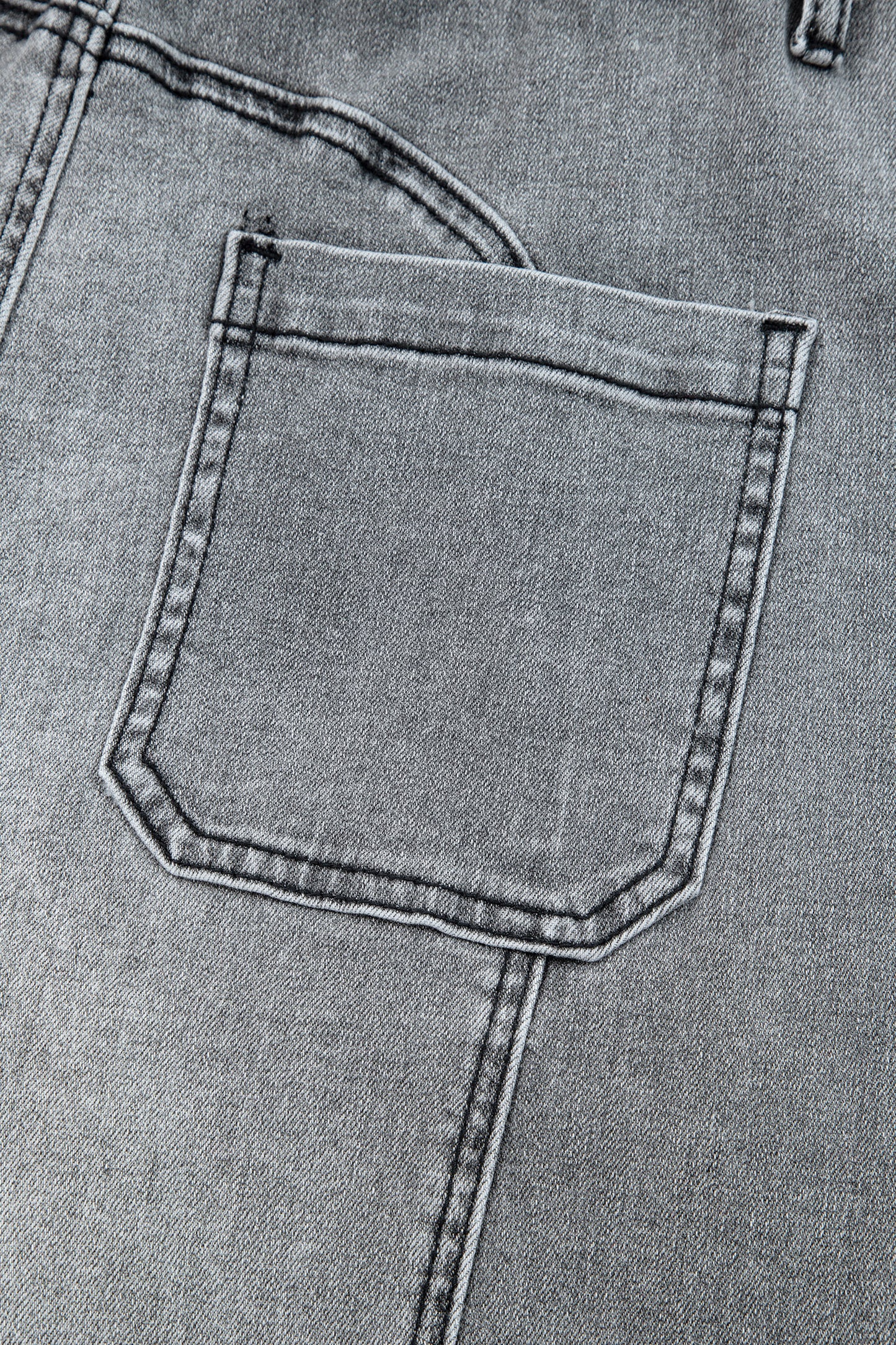 Beau Blue Drawstring Seam Detail Raw Hem Wide Leg Denim Pants