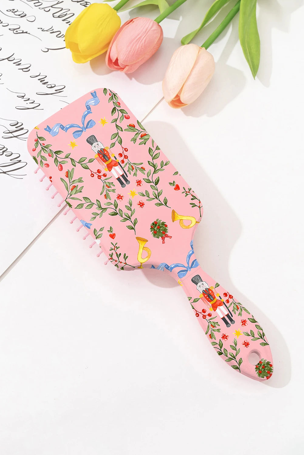 Blossom Floral Nutcracker Print Detangle Paddle Hair Brush