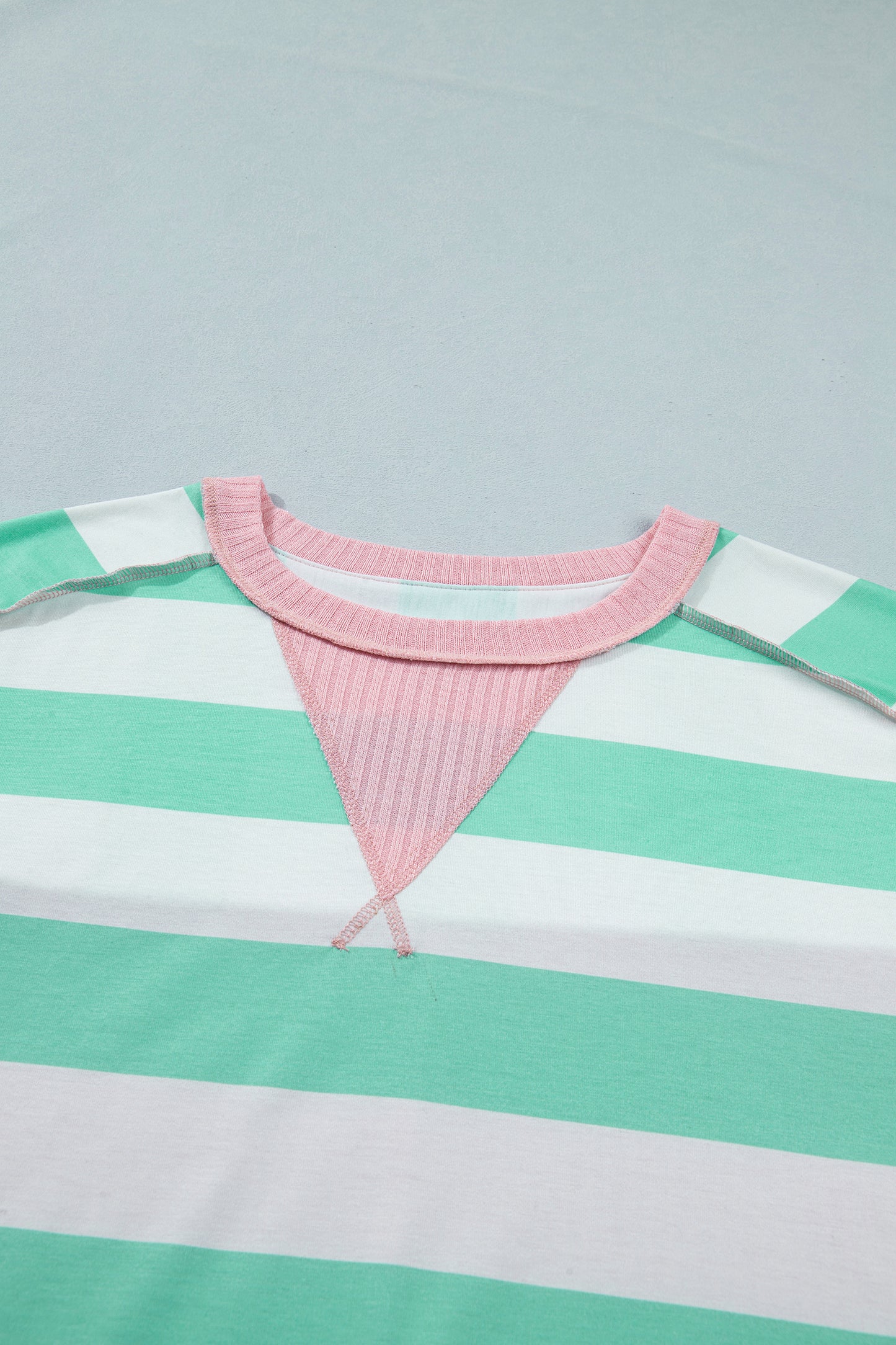 Striped Knit Top Oversized Color Block Boutique Tee