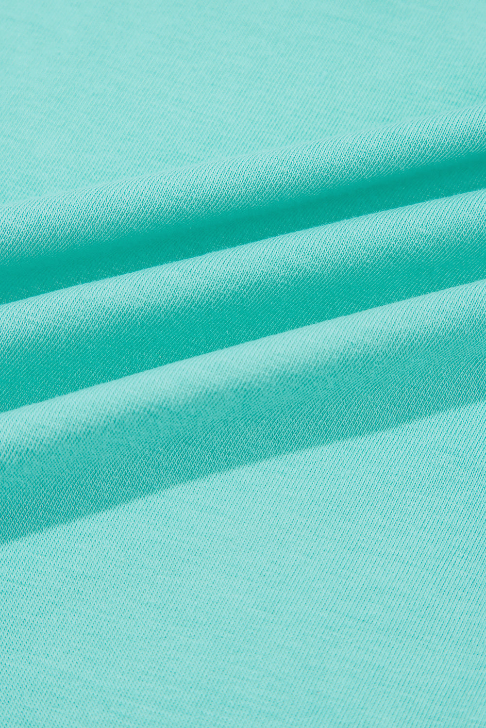 Mint Green Solid Color Half Sleeve Buttons Henley Top