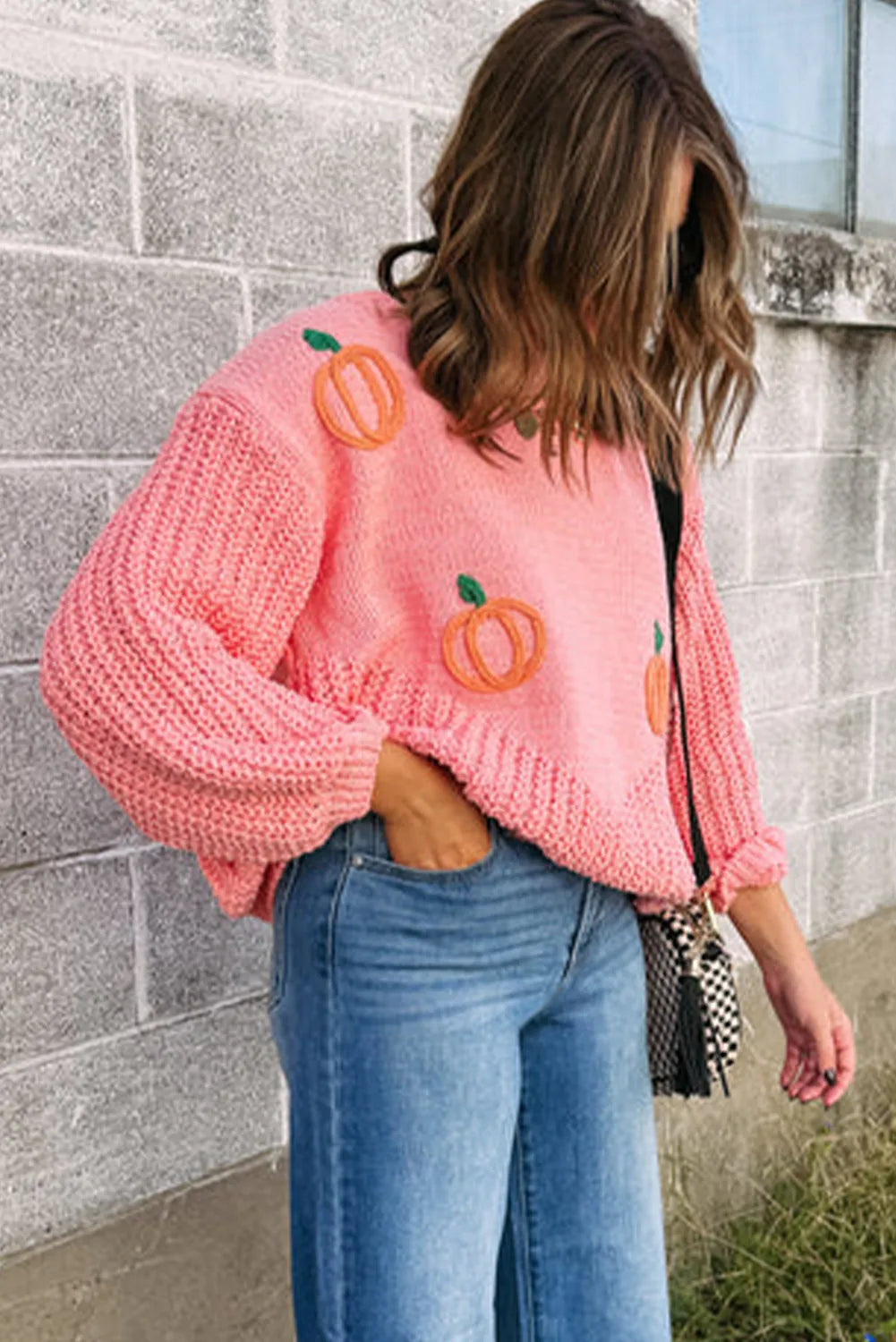 Blossom Pumpkin Embroidered Thanksgiving Sweater