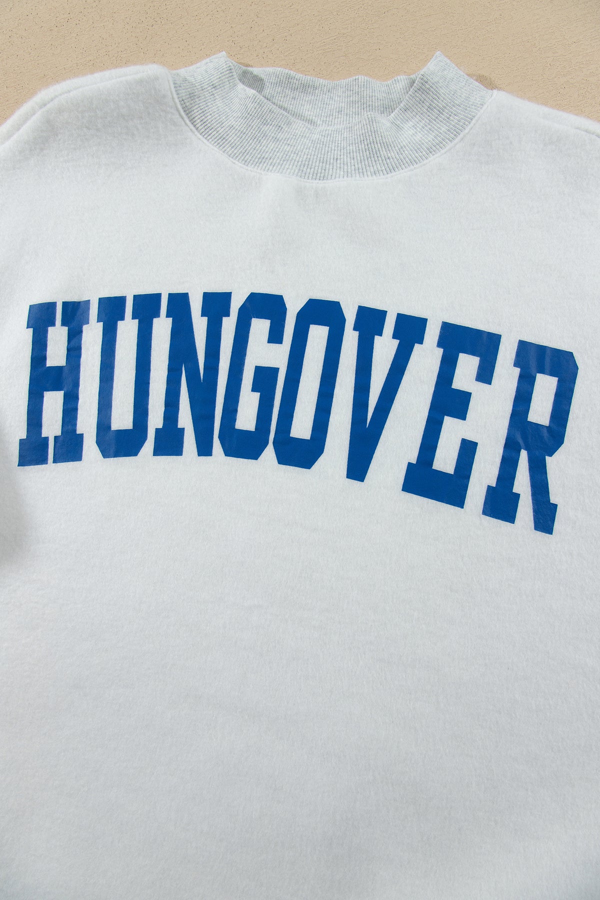 Light Grey TEQUILA/HUNGOVER Reversible Print Mock Neck Oversized Sweatshirt