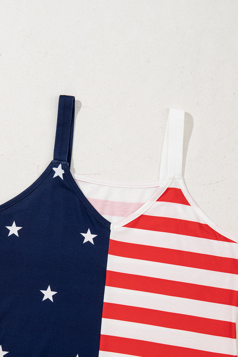 Red Independence Day Stars and Stripes Printed Casual Tank Top