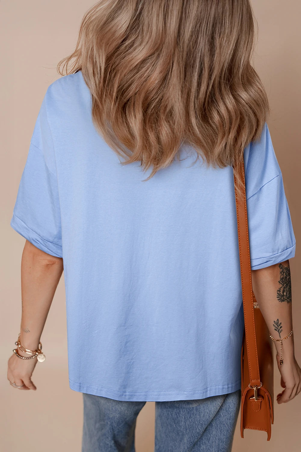 Black Loose Half Sleeve Hi Low Hem T Shirt