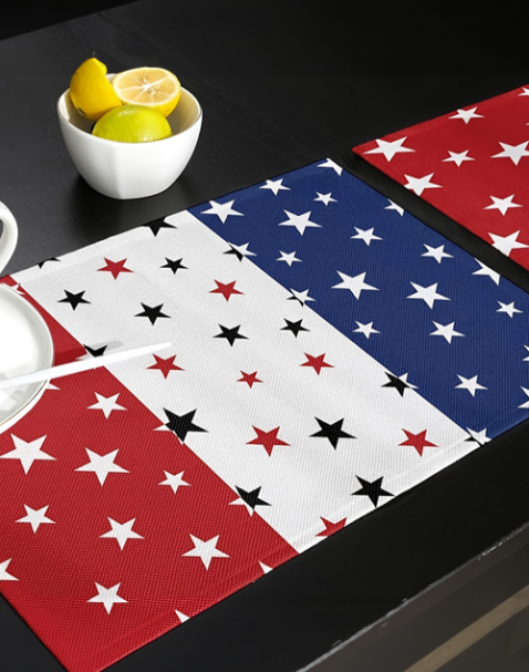 Dark Blue American Flag Star Print Reusable Placemat