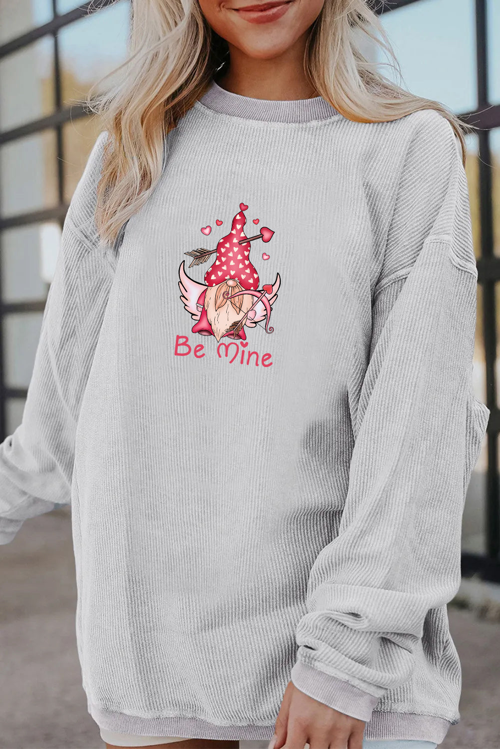 Valentine’s Day Be Mine Cupid Heart Graphic Sweatshirt
