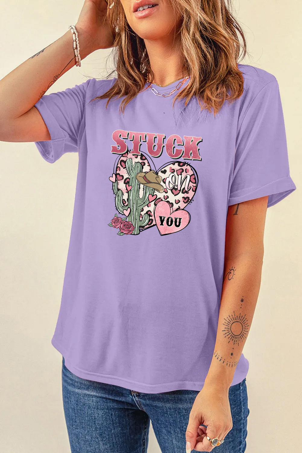 Valentine’s Day Stuck On You Cowgirl Graphic Tee