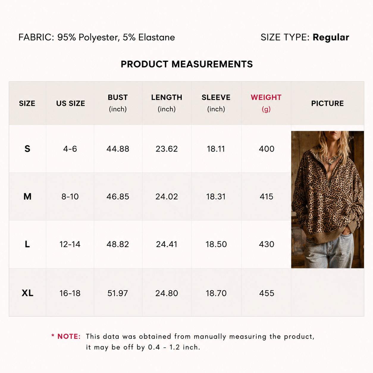 Leopard Print Half Zip Oversized Pullover Sweatshirt