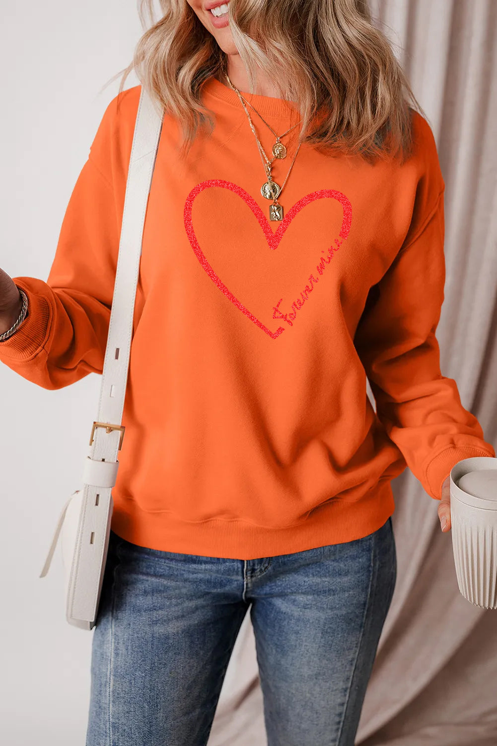 Valentine’s Day Forever Mine Heart Graphic Sweatshirt