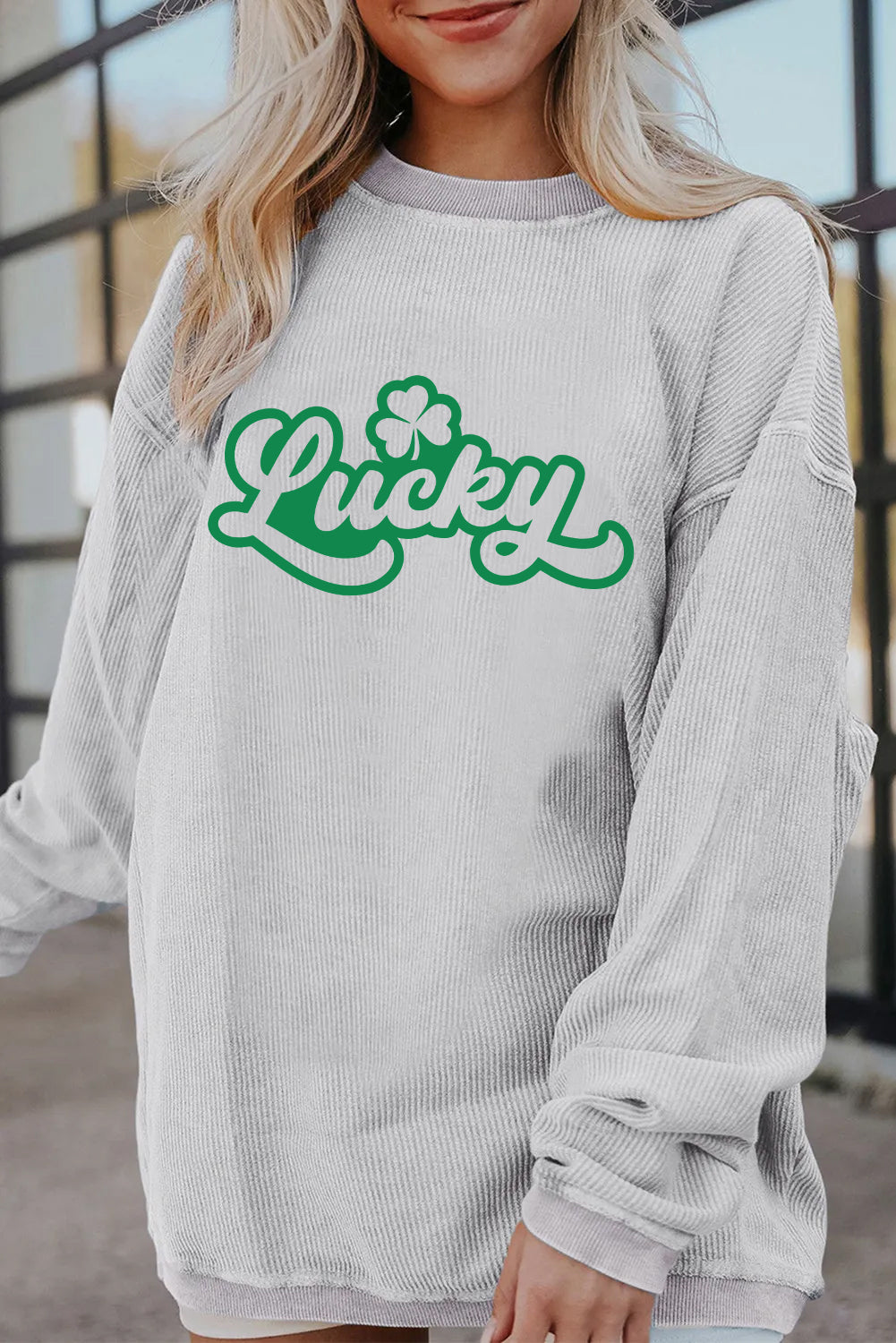 Saint Patrick’s Day Lucky Shamrock Graphic Sweatshirt