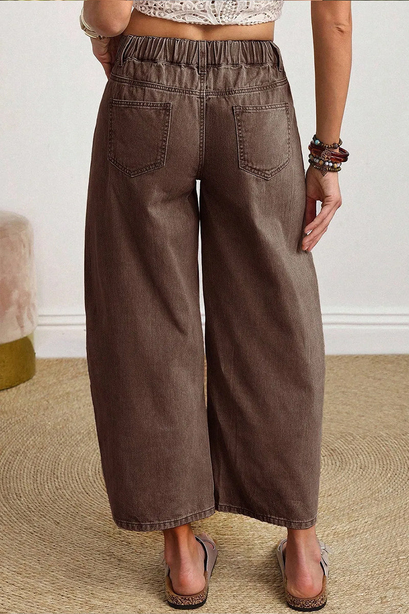 Game Day Football Patch Light Wash Wide Leg Jeans